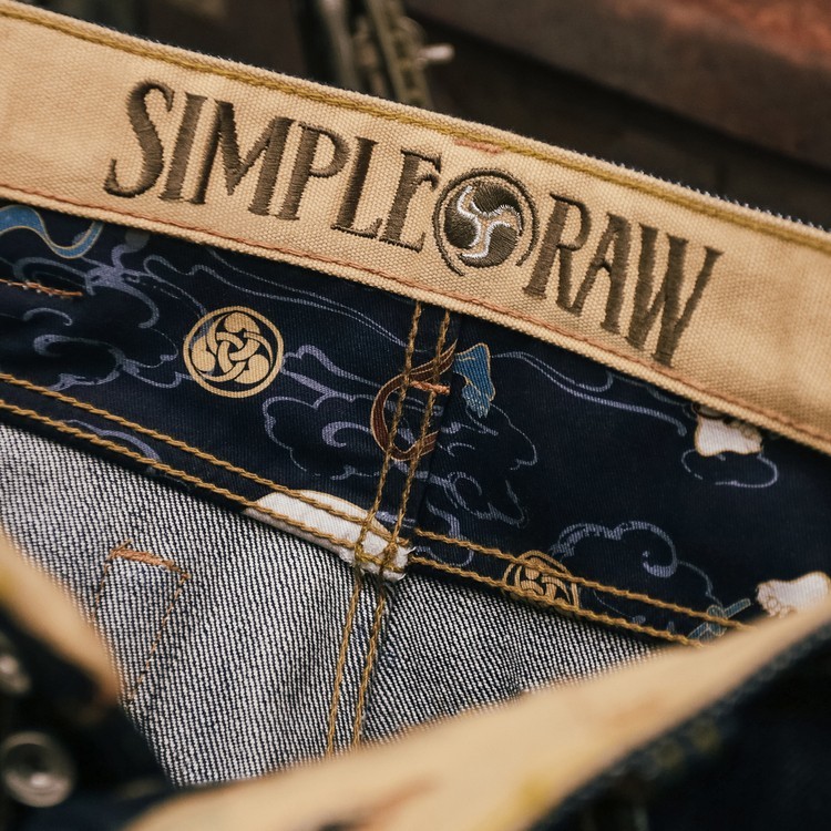 Simple&Raw Raijin Fujin 24oz Red Selvedge Denim Men’s Jeans Slim Straight Fit