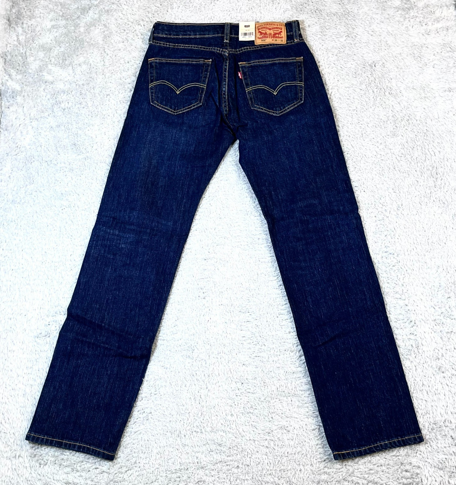 Levi’s Men’s Blue Denim 505 Regular Eco Ease Straight Fit Jeans 29×32