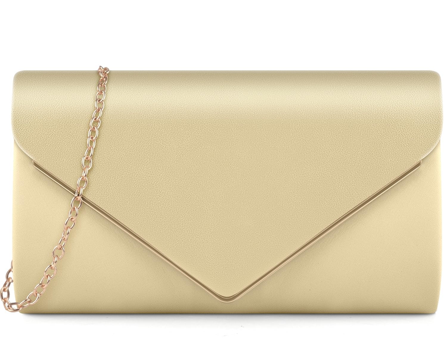 TINDTOP Clutch Purses for Women, PU 8.3*4.7*2.1inch / 21*12*5.5cm, B-gold
