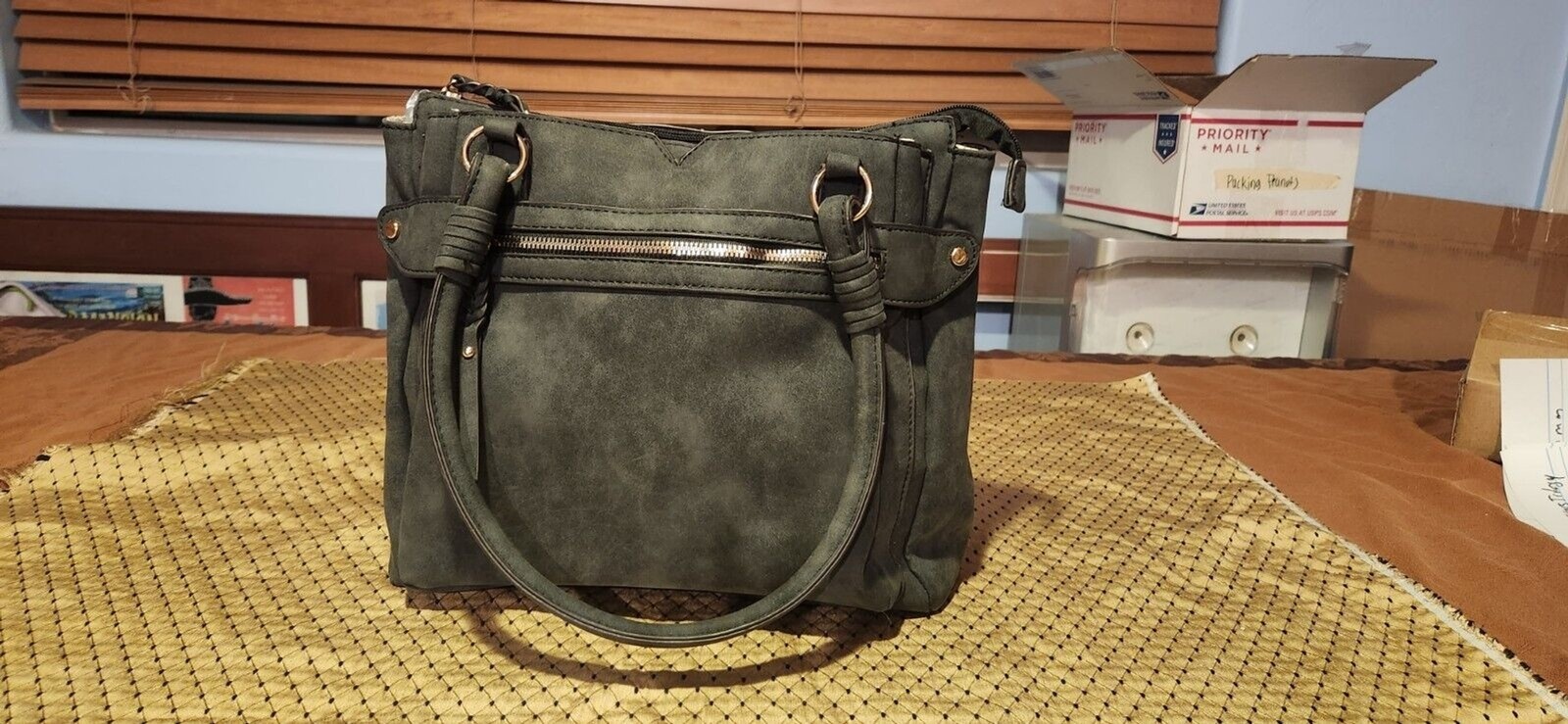 New Charcoal Large Purse, 3 Pockets