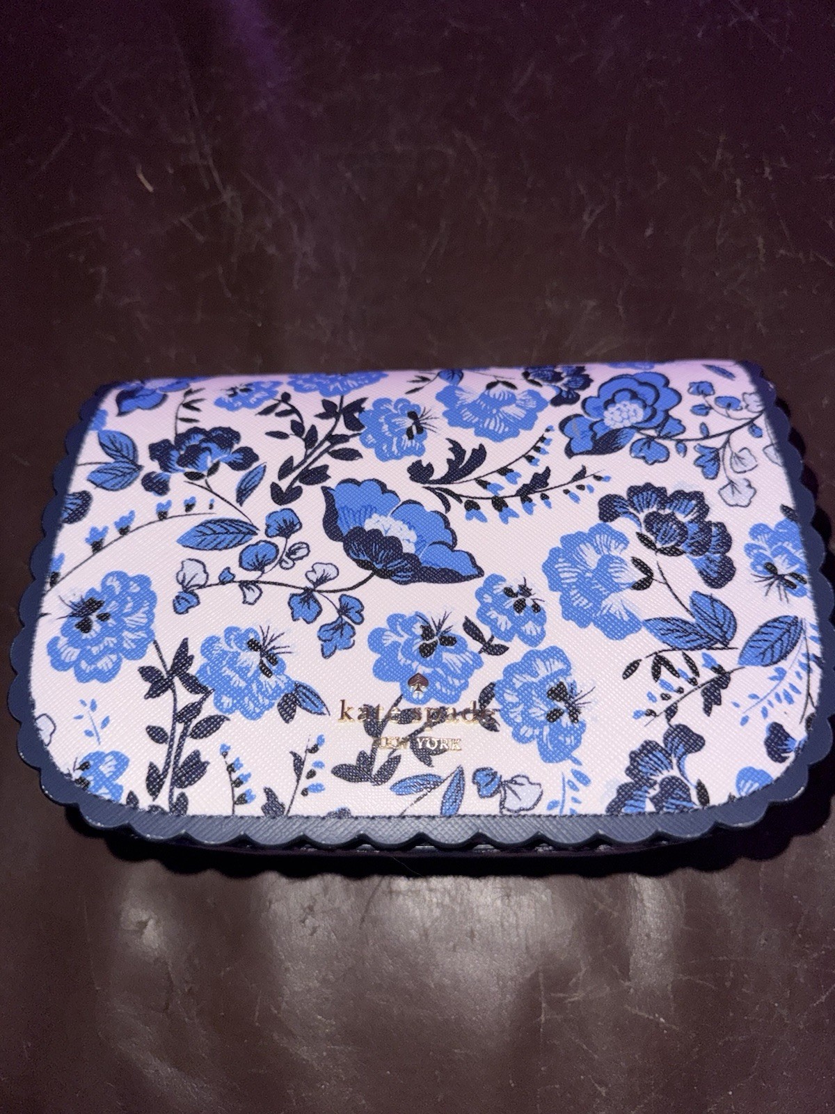kate spade new york Blue & White Floral saddle bag!