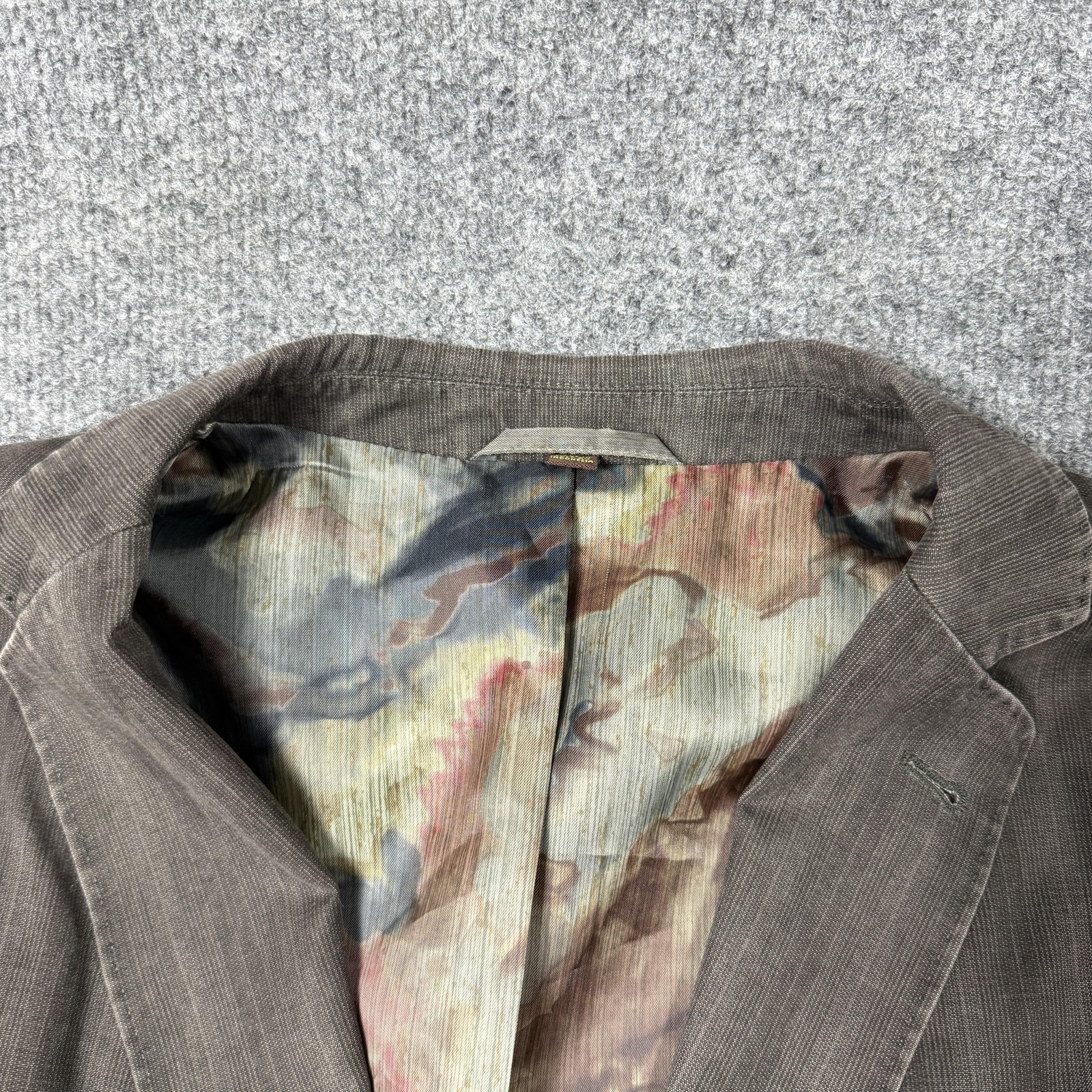 Kroon Blazer Mens 44R Brown Stripe Casual Sport Coat Jacket Lined Spring Patch
