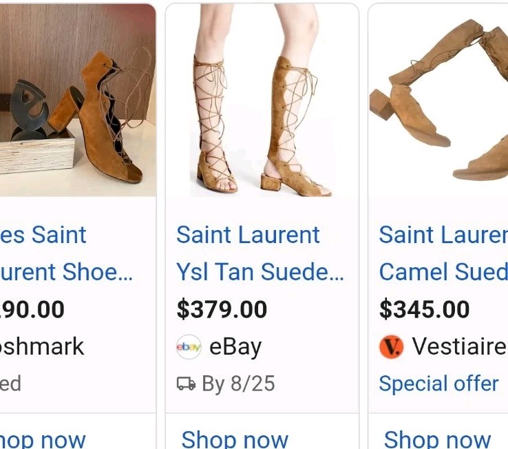 YSL Saint Laurent Babies Gladiator Sandal Shoe Boot Suede LaceUp IT37 US7 $1095