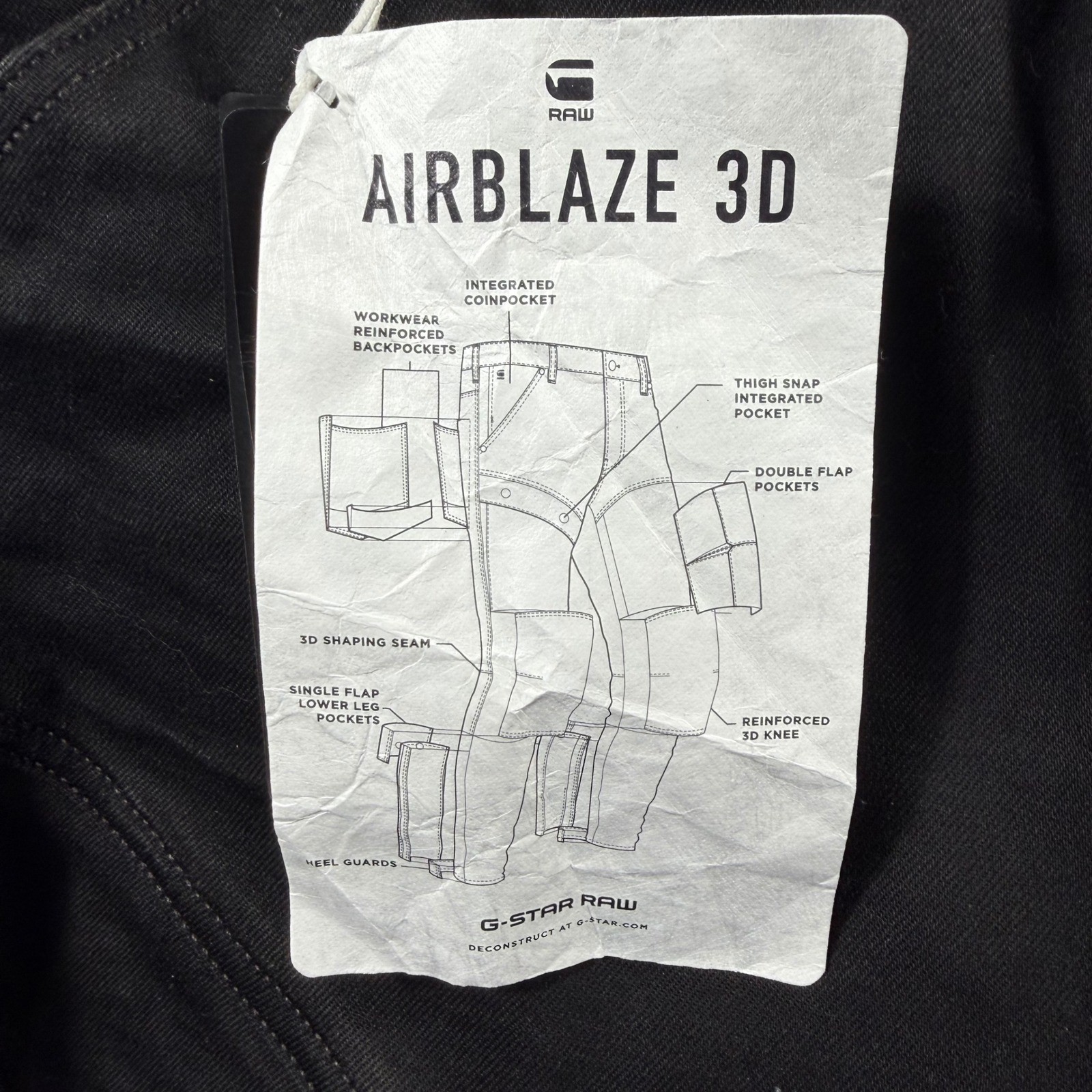 G-Star Raw Airblaze 3D Skinny Jeans Men 29×30 Black Loomer Superstretch NWT $260