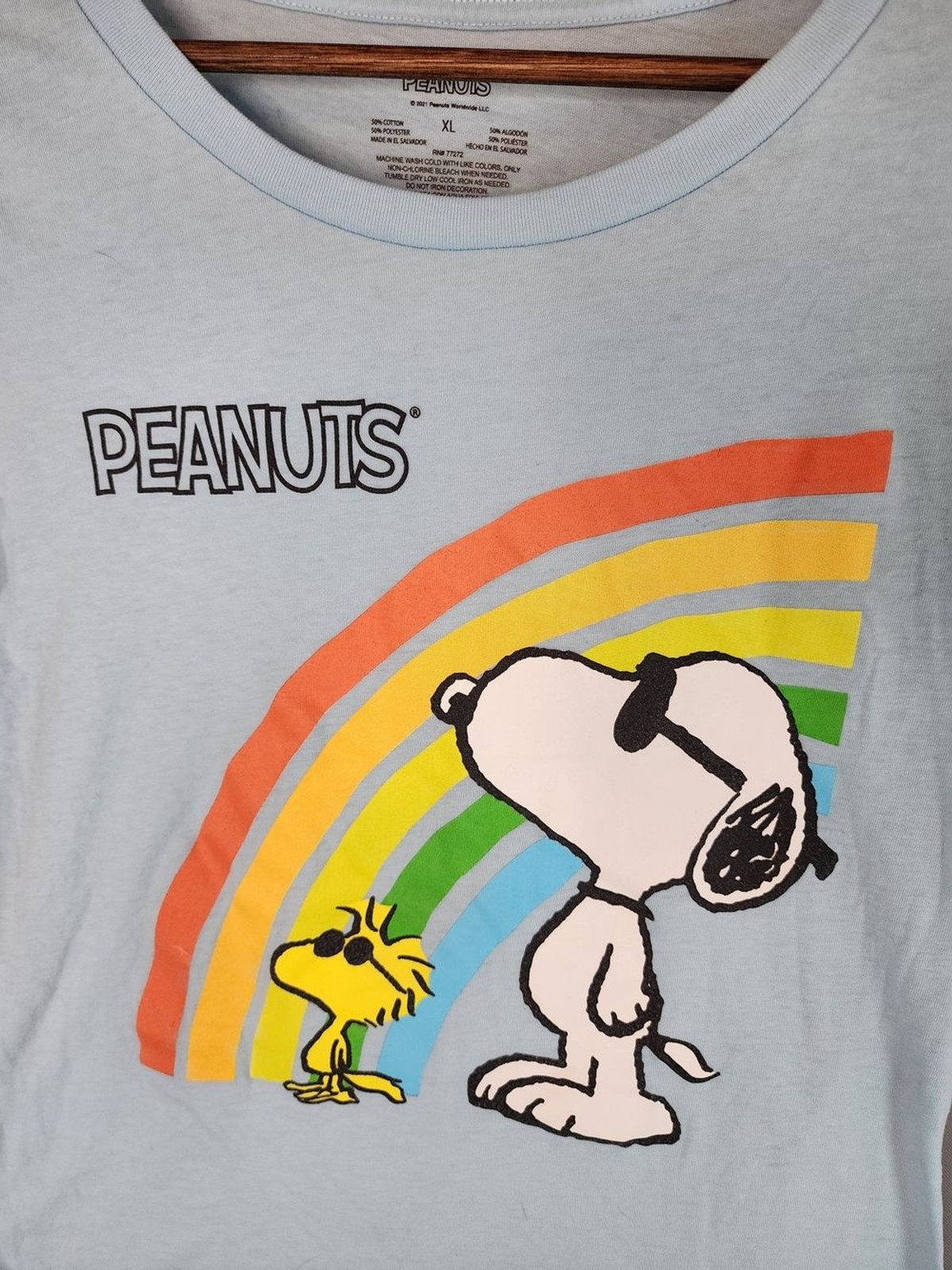 Peanuts Snoopy & Woodstock Rainbow Graphic Tee