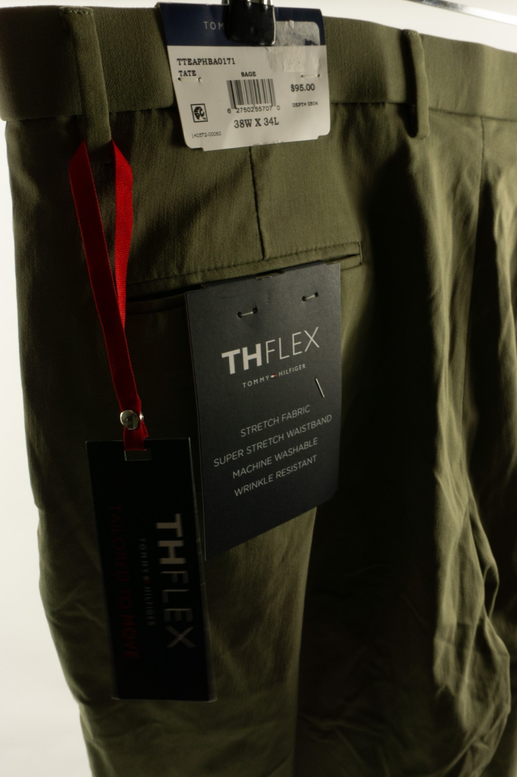 $95 Tommy Hilfiger THFlex Performance Modern Fit Dress Pants Men’s 38 x 34 Green