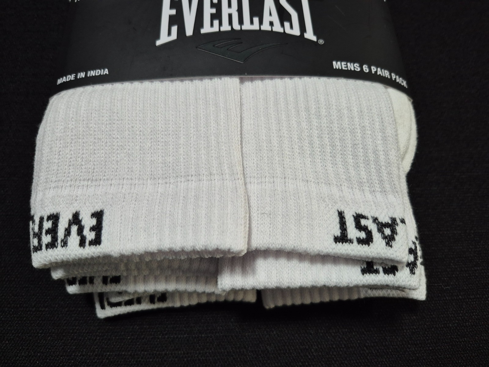 Everlast Mens Full Cushion Sports Training Crew Socks 6 Prs white size 6-12