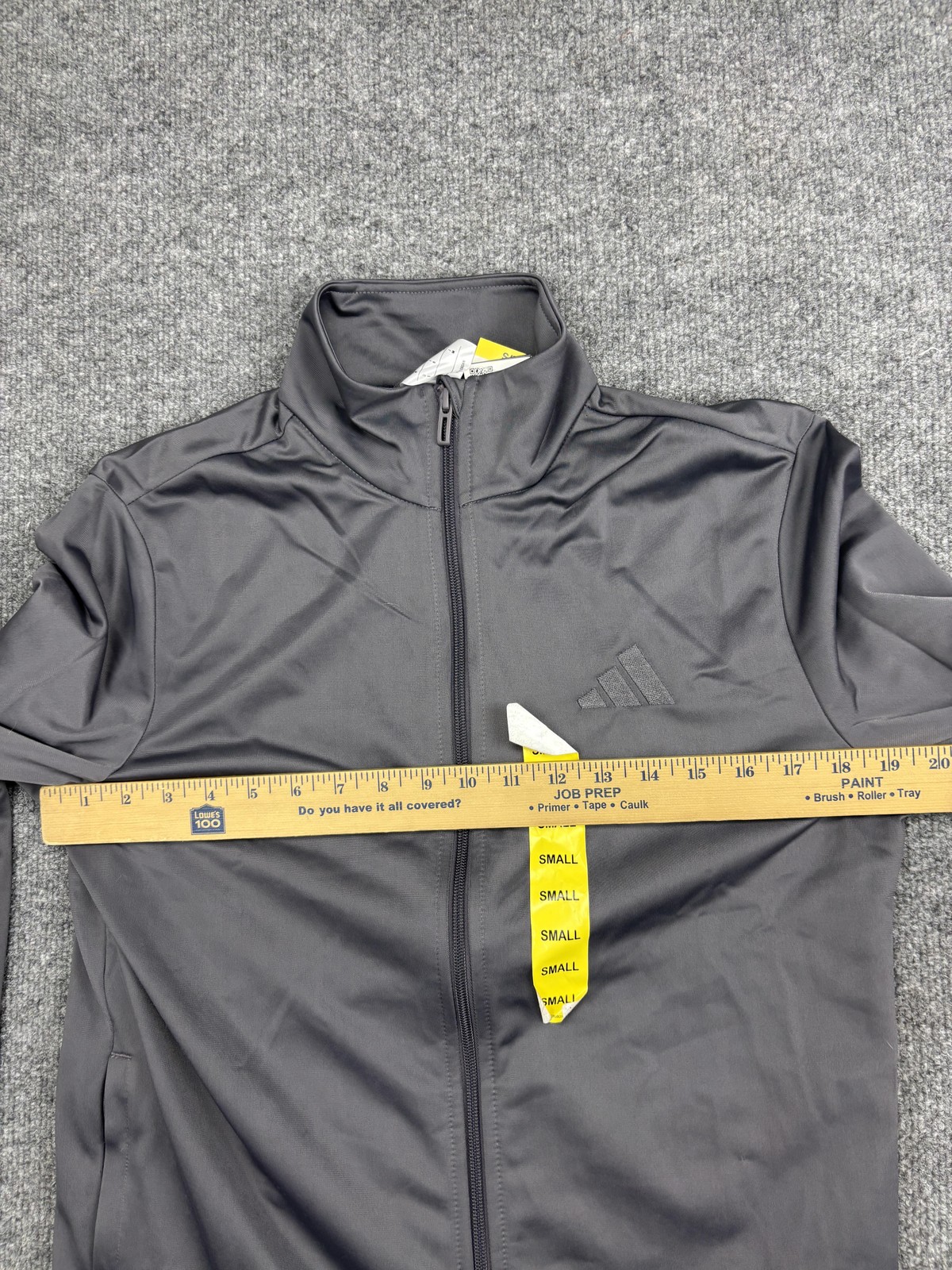Adidas Jacket Mens Small Gray Tricot Full Zip Track Lightweight Athletic KD3631