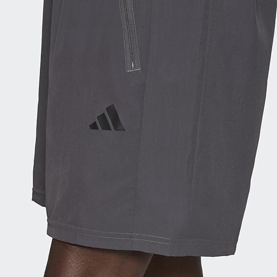 Adidas Men’s Essentials 9″ Woven Training Shorts – Grey Five / Black