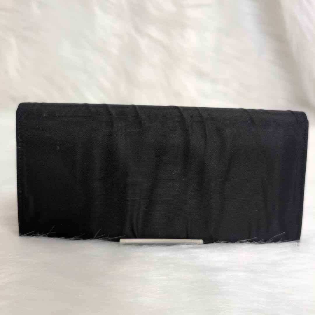 PRADA Triangle Logo Plate Nylon Leather Bi Fold Long Wallet 1M1037