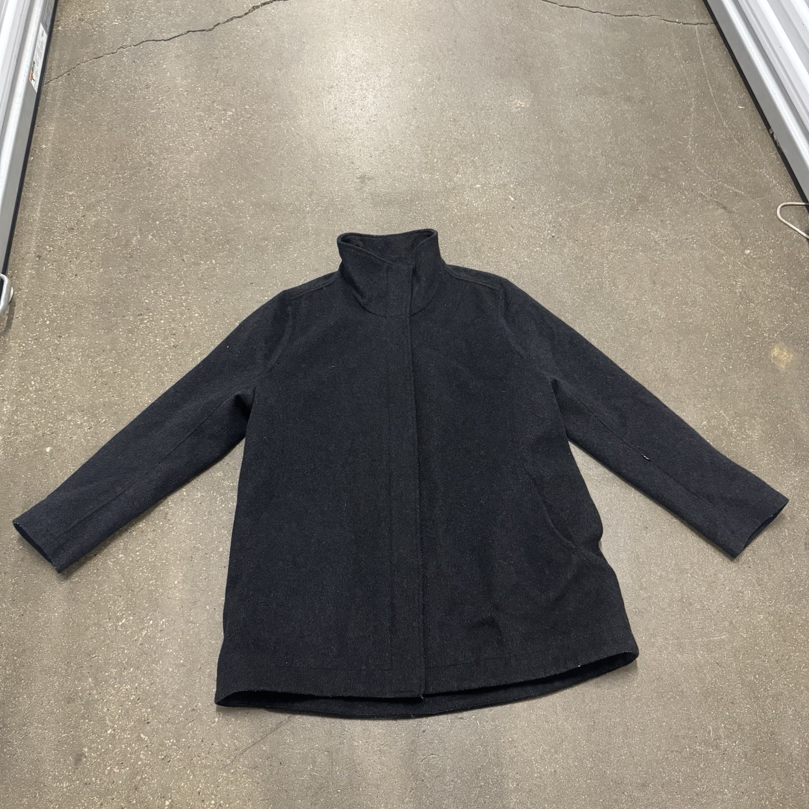 Pendleton Gray Wool Coat Glacier National Park Striped Lining XL National Park