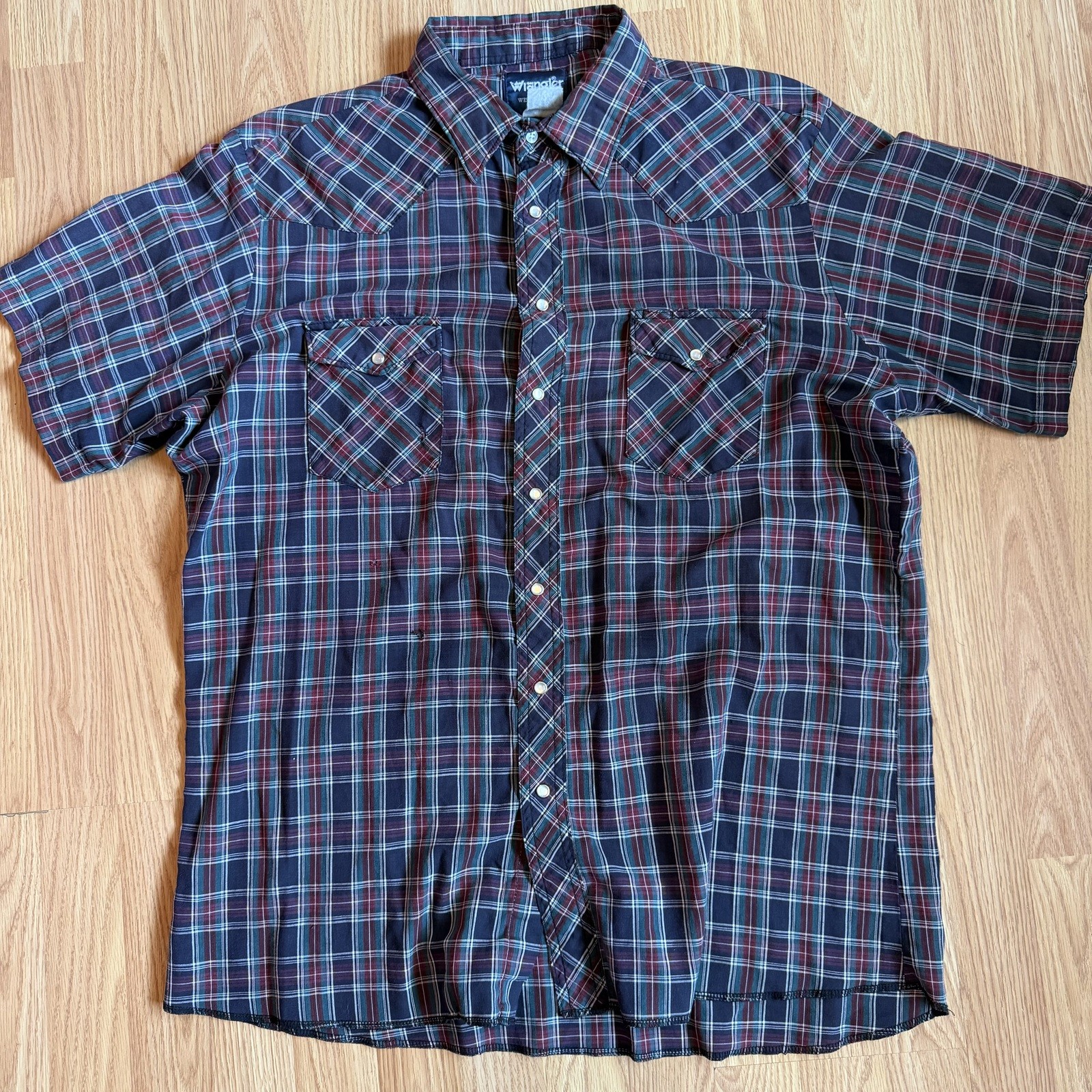 Vintage Wrangler Western Pearl Snap size 2X AS IS