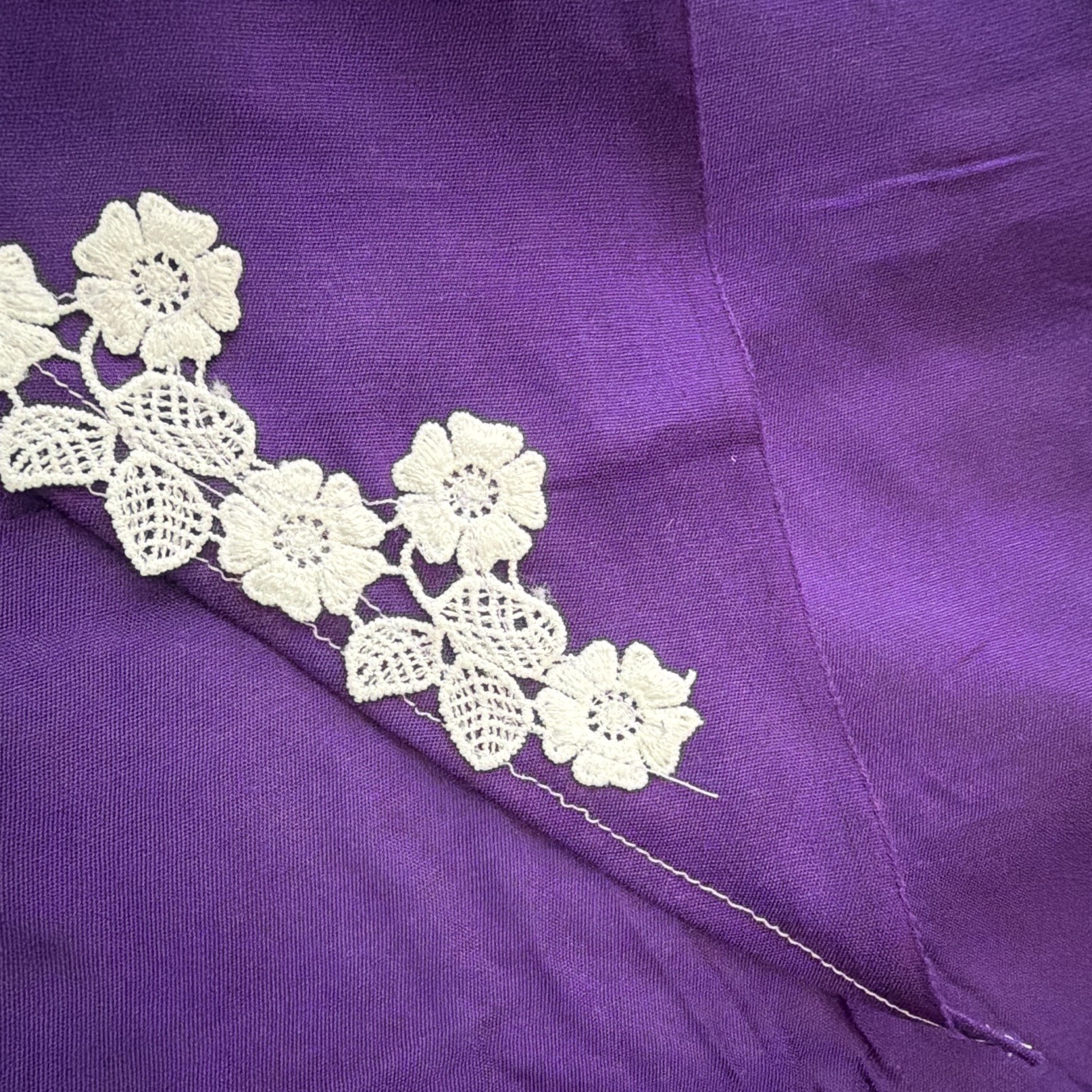 Small Dog Under 13 lbs Purple with white floral Lace Scarf – tailored by seller
