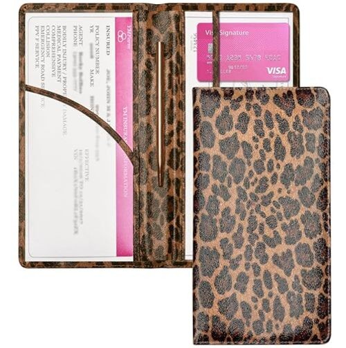 Leopard Car Registration and Insurance Holder, Car Big Size darkleopard