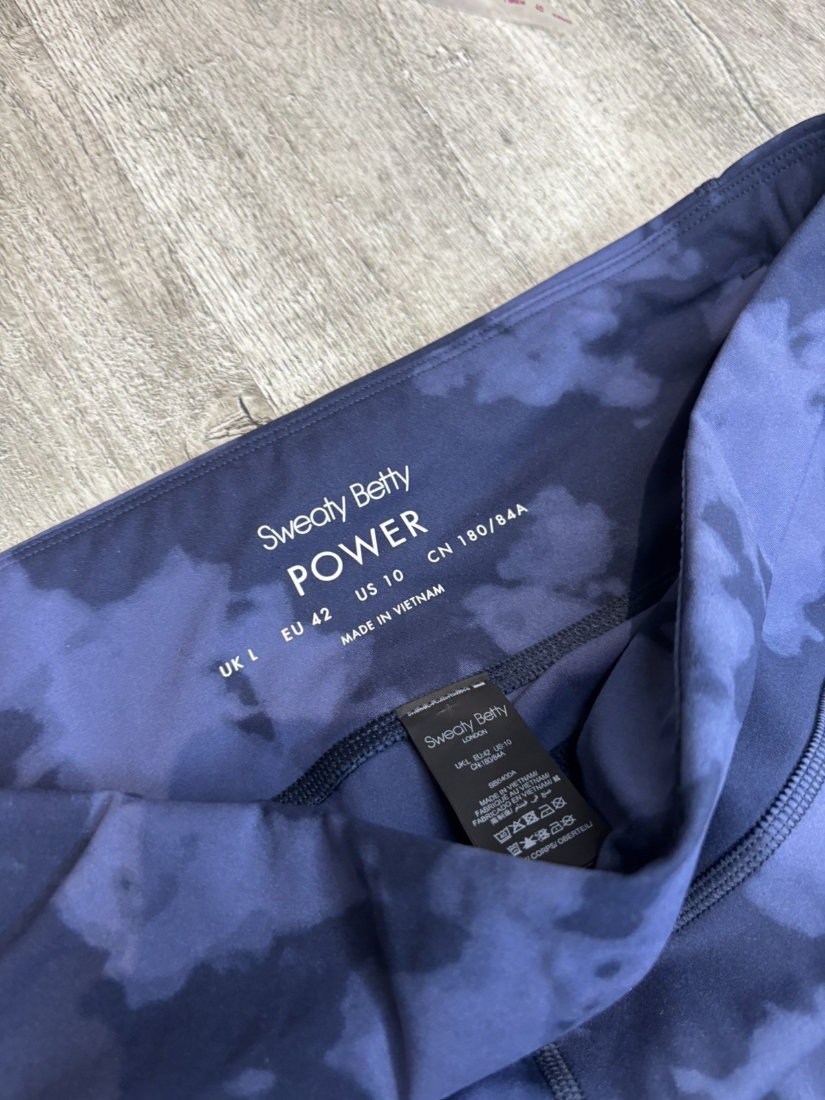 Sweaty Betty Gym Workout Power Leggings ~ Blue ~ Large Length 28 Inches