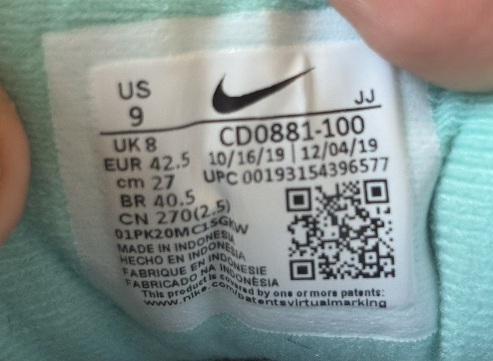Nike Air Max 90 Hyper Turquoise Sneakers CD0881-100 Men Size 9