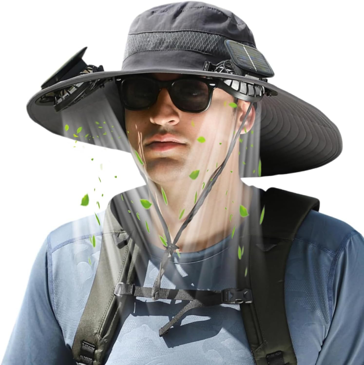 Solar & USB Powered Fan Hat Outdoor Fishing Hat Sunscreen Sun Hat With Dual Fan