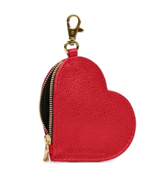 New Wrapped Portland Leather Goods CHERRY Red Heart Pouch Keychain Purse Charm