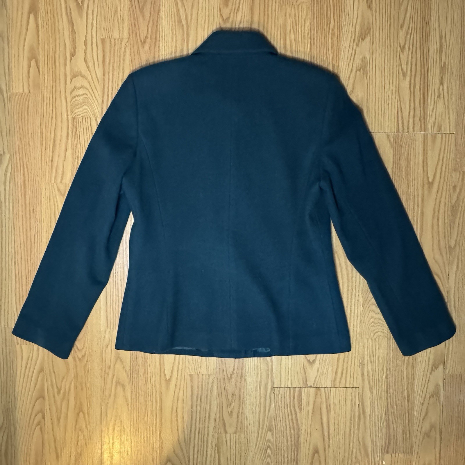 harvé benard Dark Teal Button Front Wool Blend Coat Blazer Women’s Size 10