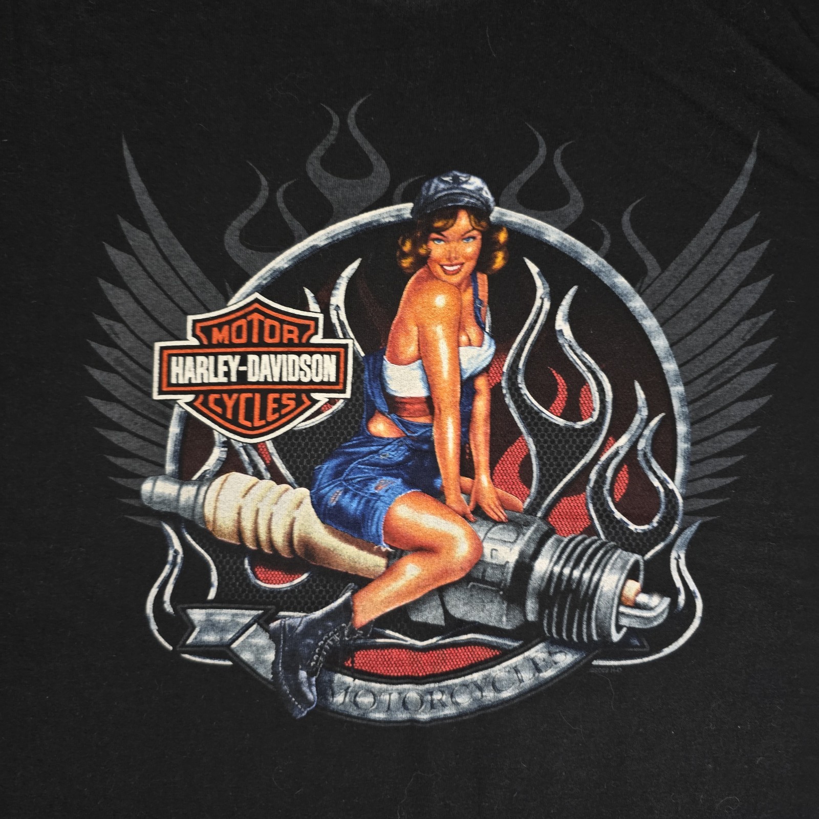 Harley Davidson Pat Rogers Speedway Tee Shirt Black Concord NC XL 2009