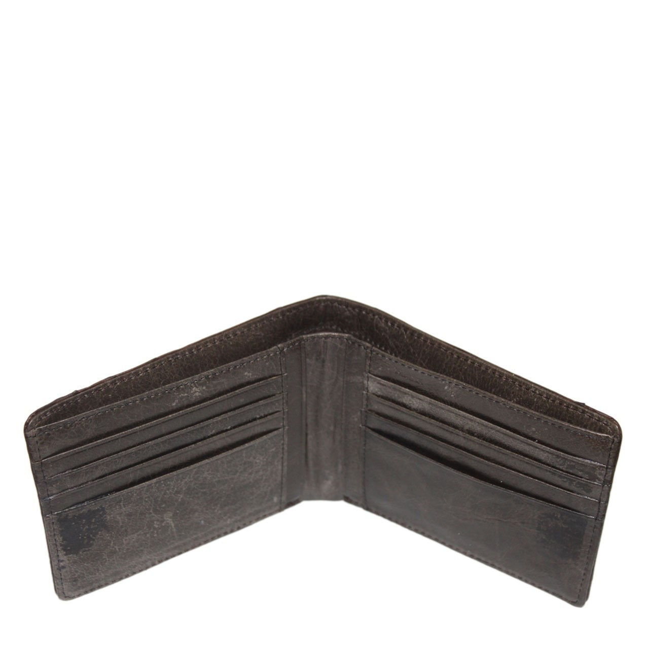Real And Handmade Ostrich Leather Skin Bifold Wallet Men’s Dark Brown