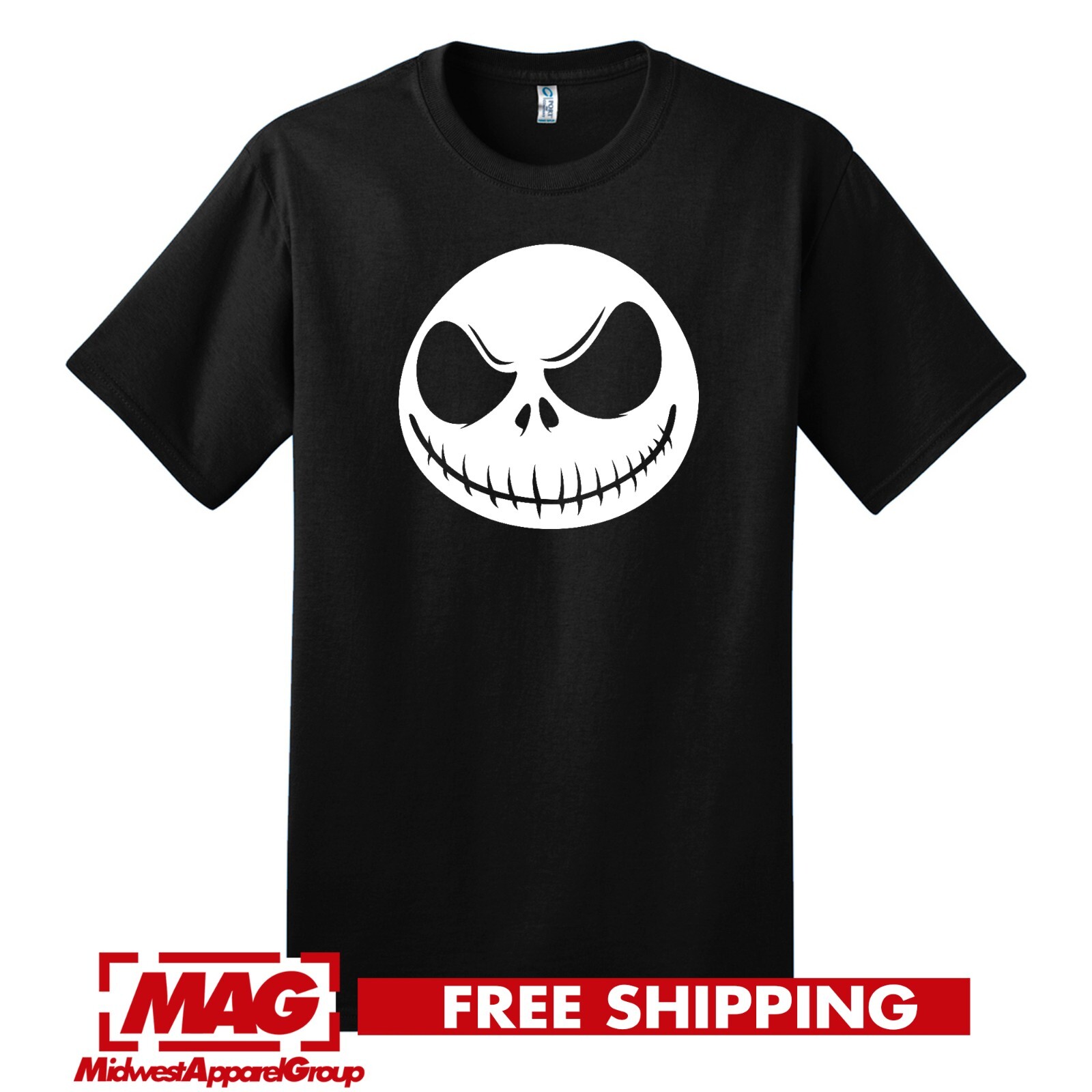 NIGHTMARE BEFORE CHRISTMAS T-SHIRT Jack Skellington Xmas Logo Tim Burton Shirt T