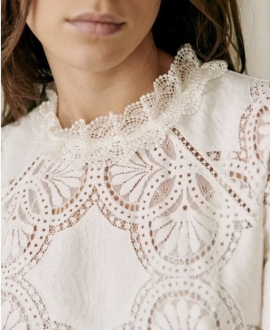 Sezane Bianca Blouse Écru. – Size 42 – NEVER WORN