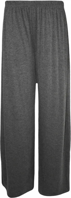Ladies Palazzo Wide Leg Flared Elasticated Stretch Plain Trousers Womens Wide UK