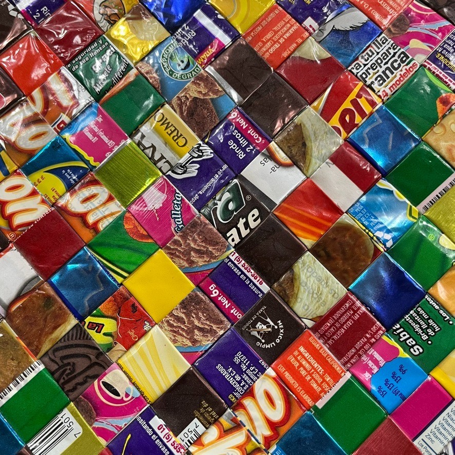 Candy Wrapper Purse Handmade Patchwork Bag Eco Friendly Tote Upcycled