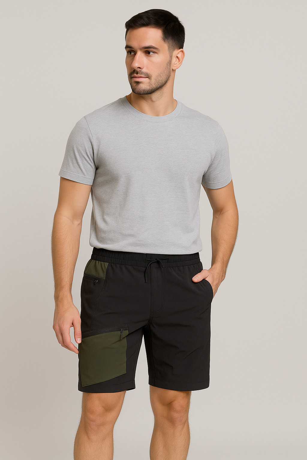 OUTDOOR BERMUDA SHORTS MEN BRUGI ELASTIC BUTTON TECHNICAL ZIPPER ART. NA4R T04H 4C