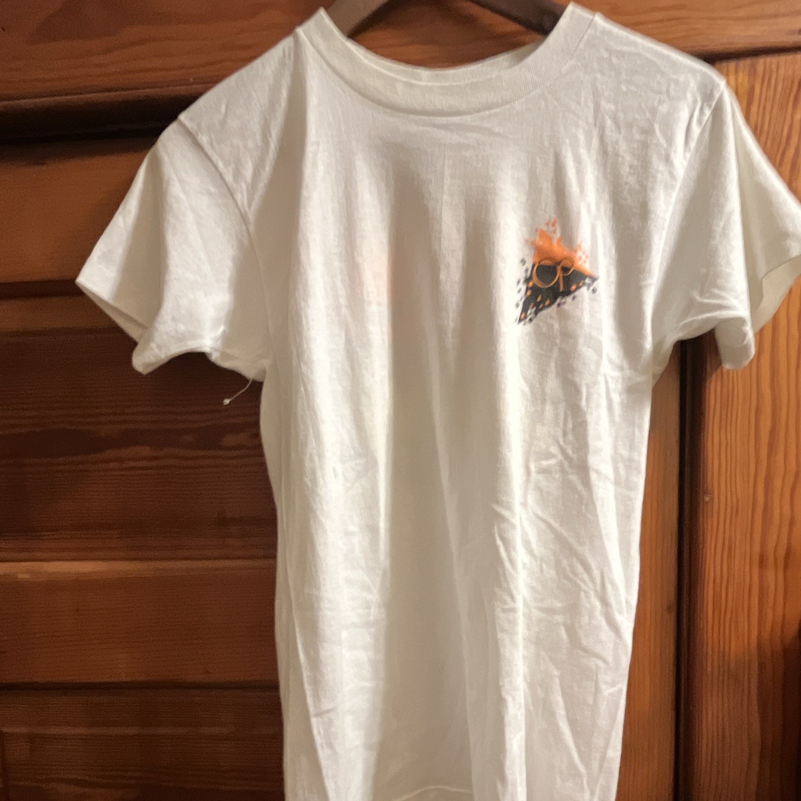 Vintage Ocean Pacific Men’s White Graphic Logo Crew Neck T-Shirt L MELT DOWN USA