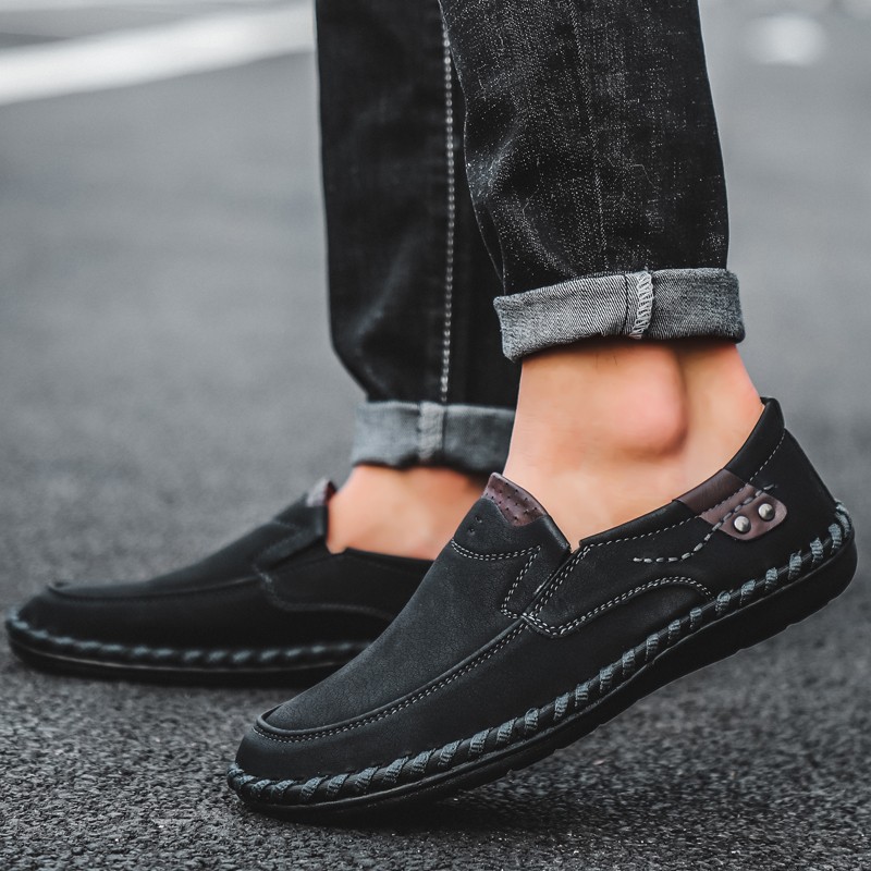 Men’s Handmade Loafers Synthetic Leather Slip-On Driving Casual Wear EU40-48