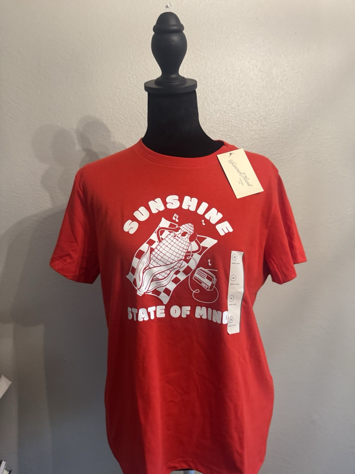 Universal Thread Graphic Logo Crew Neck Short Sleeve T-Shirt Mens Red Size M