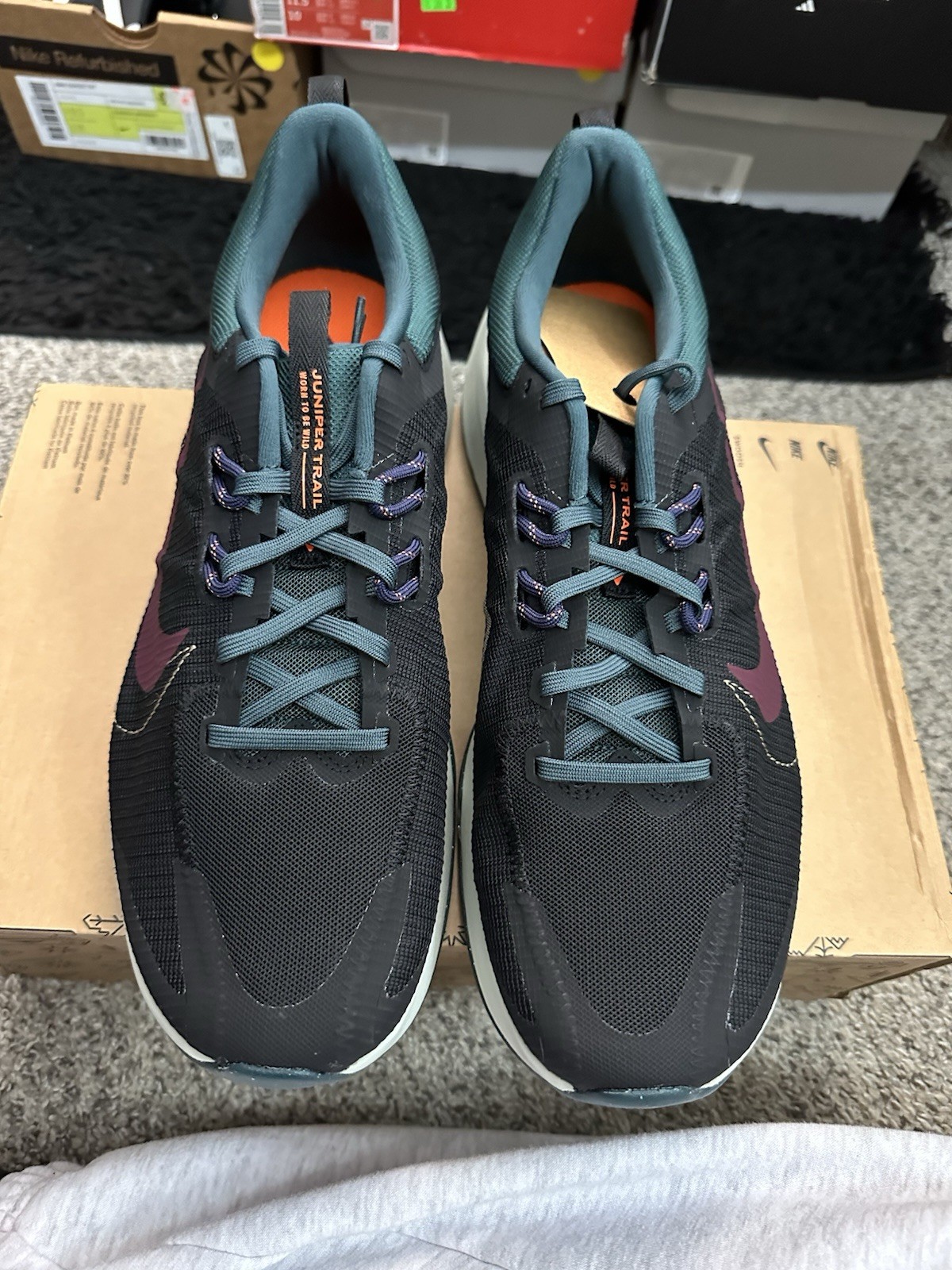Nike Juniper Trail 2 Black Deep Jungle Run Running Streak Forest – 13 US NEW