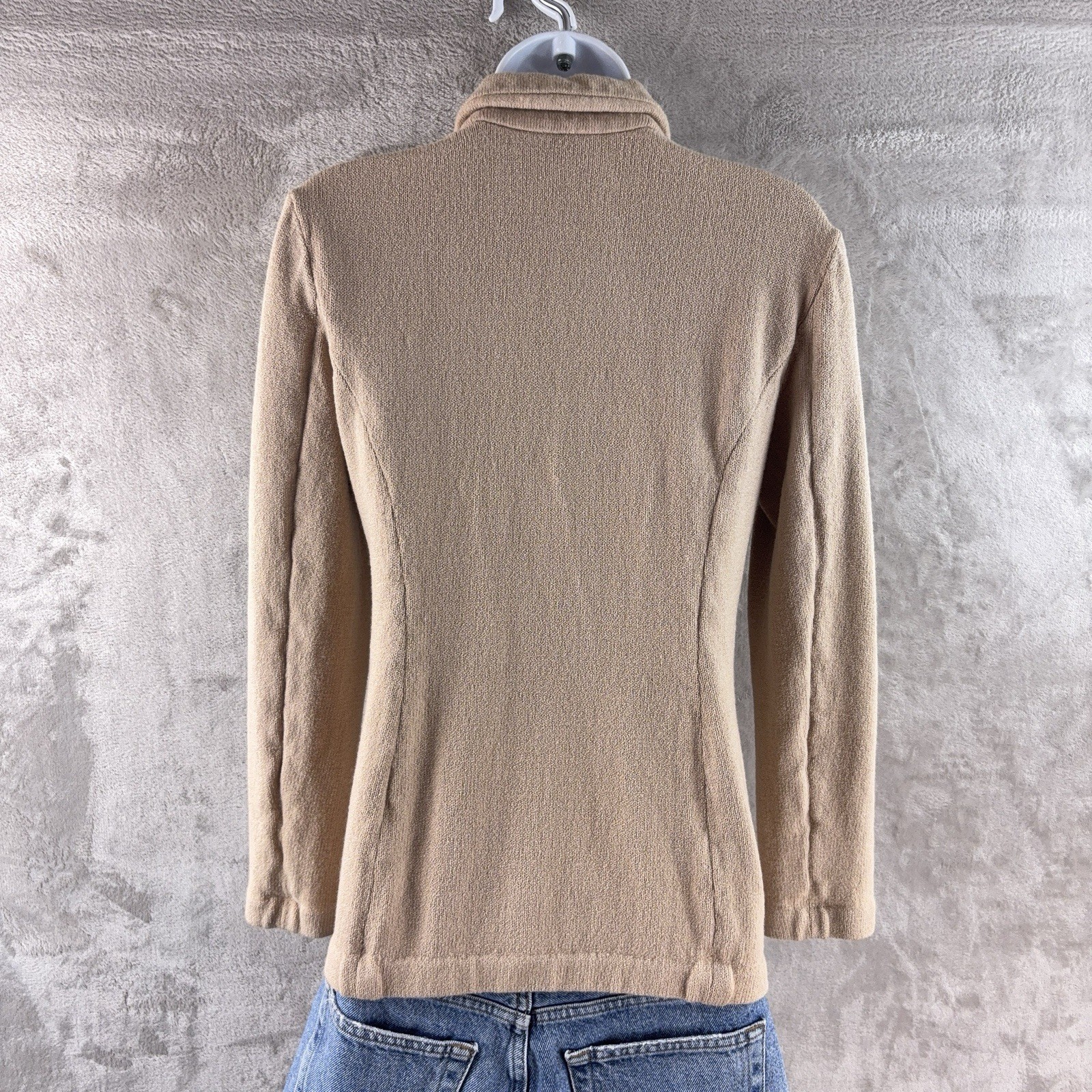 St. John Collection Jacket Womens Size Small Beige Santana Knit Gold Button