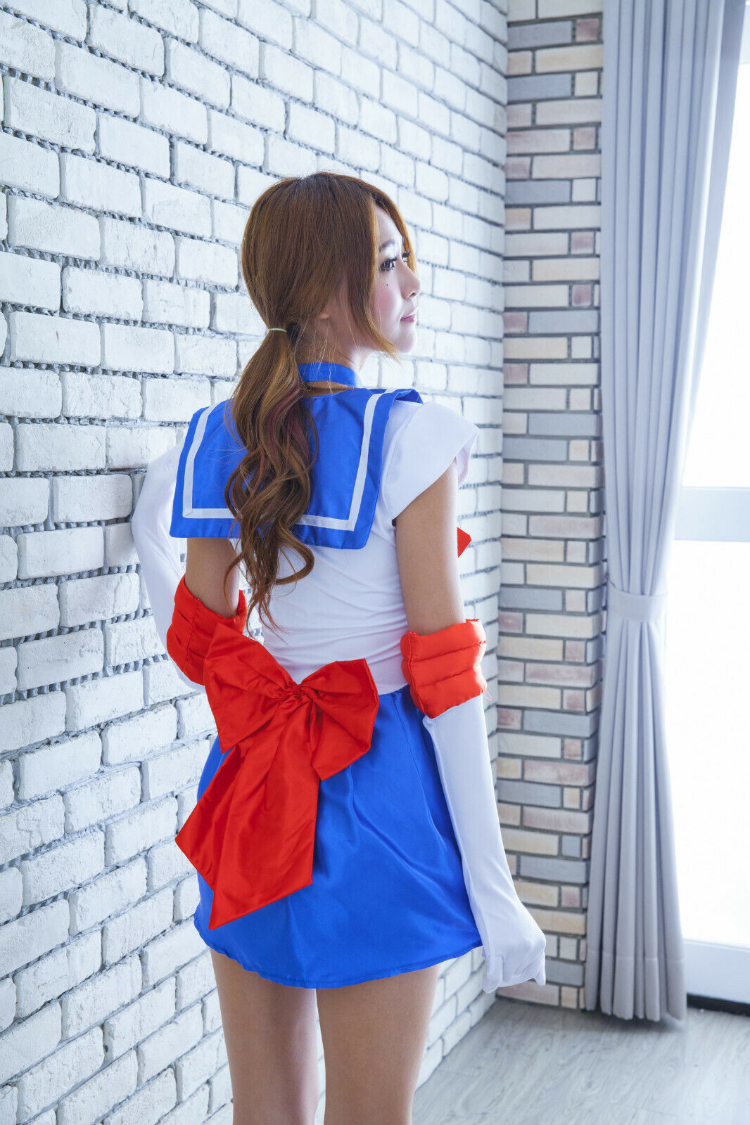 Sailor Moon Usagi Tsukino Cosplay Halloween Anime Costume Uniform Dress w/Glove
