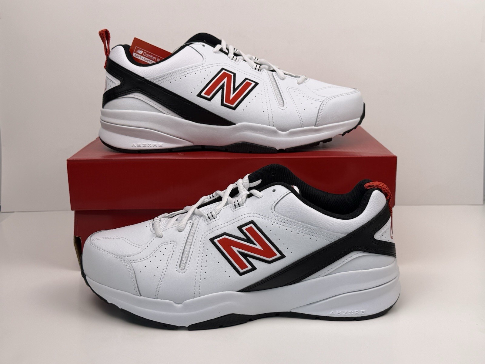 New Balance MX608V5 Sneakers Men’s Size 10.5 4E Wide White/Red M6086F1