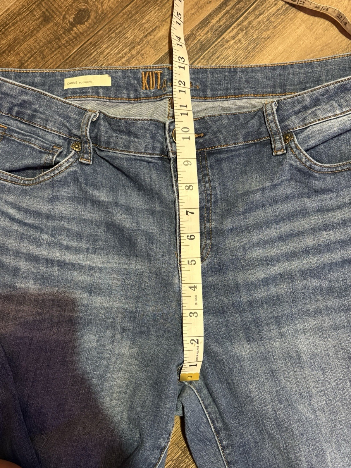 Kut From The Kloth Carrie Boyfriend Jeans Women Size 16 Medium Wash Straight Leg