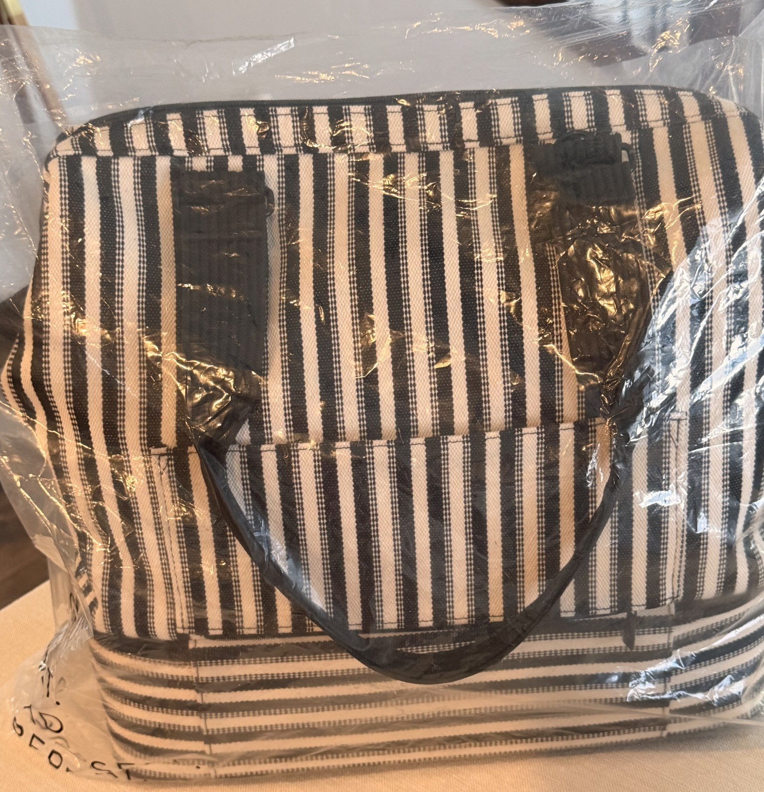 Beis Mini Weekender in Black Stripe