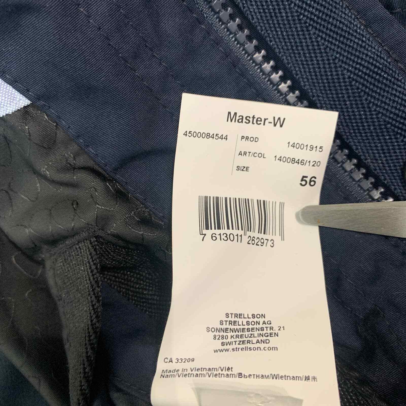 Strellson Mens Jacket Size 56 Blue Master-W Snap Full Zip Hooded Pockets Outdoor