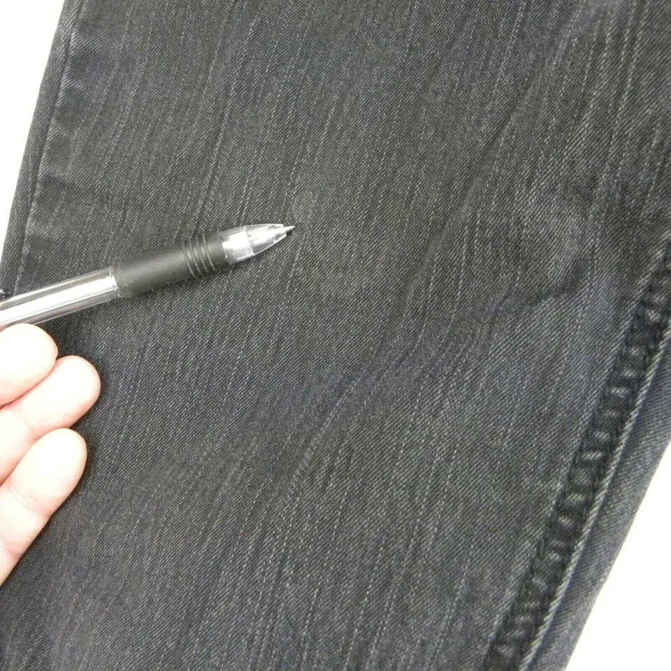 Amethyst Jeans Womens 11 Black Straight Leg Mid Rise Stretch Denim Meas 32×30