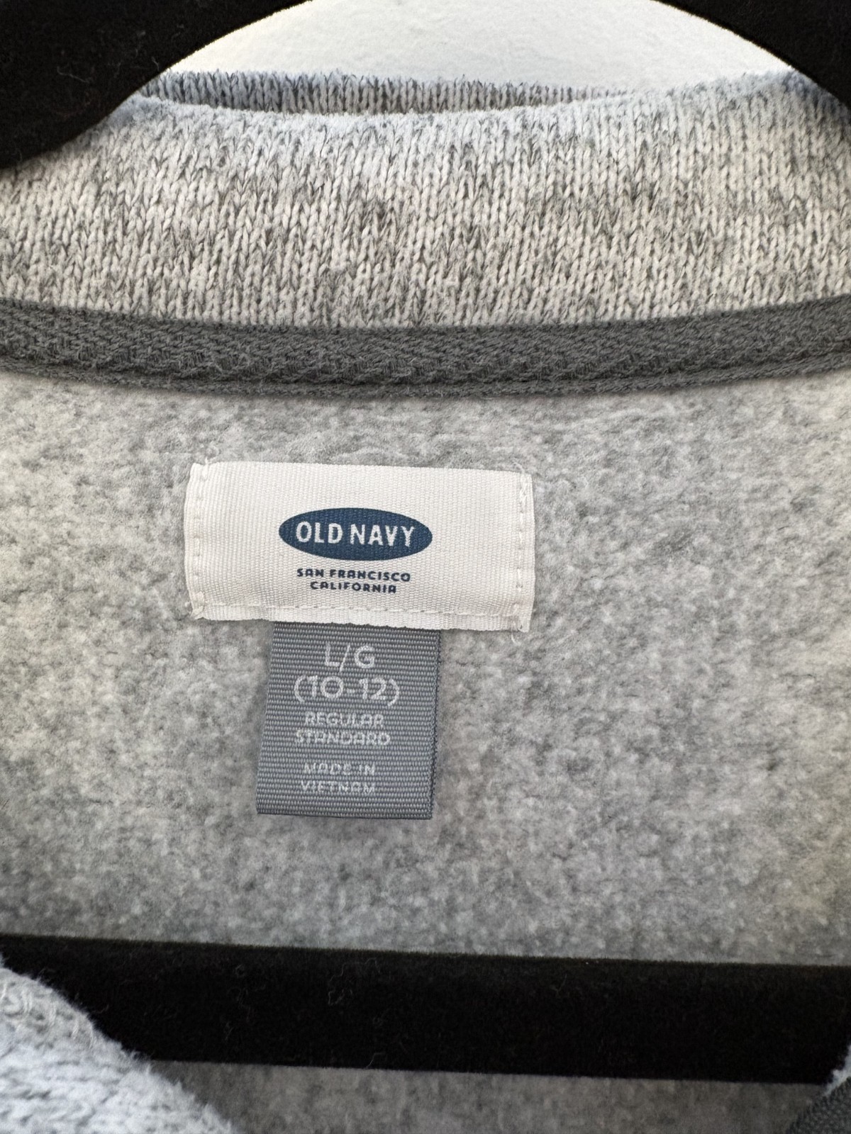 Old Navy Boys Size Large (10-12) Grey 100% Polyester — Excellent Used Condition