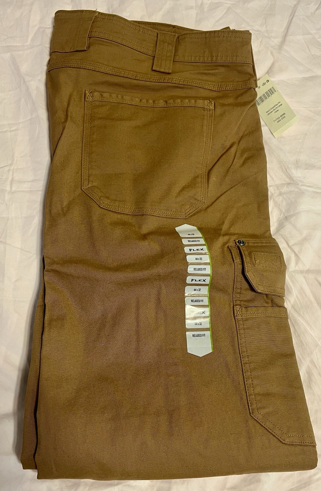 New Duluth Trading Fire Hose Ultimate Cargo Work Mens Pants 44×32 NWT Tan