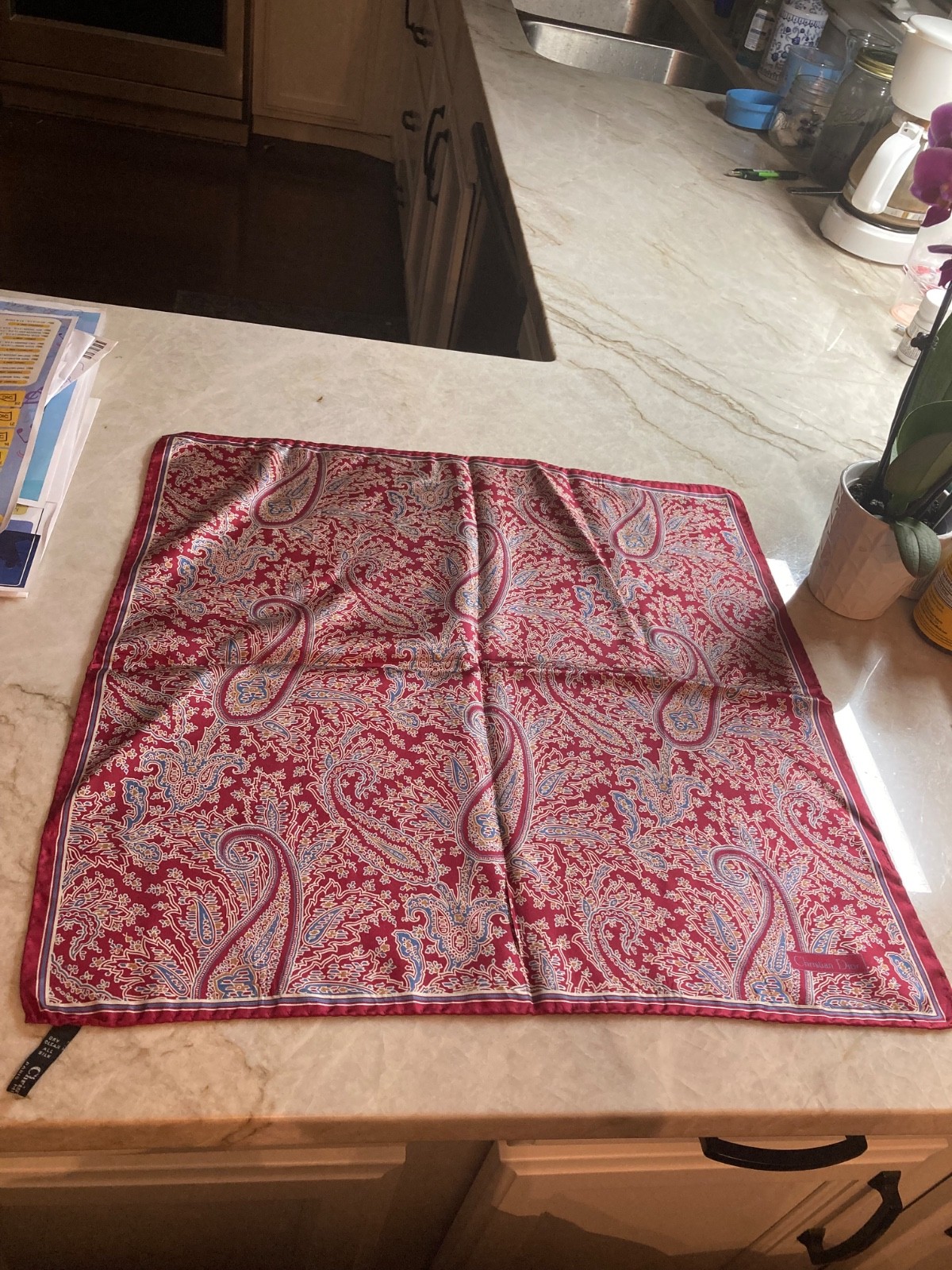 Vintage Large Christian Dior Pocket Square