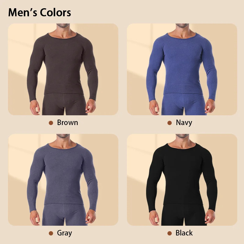 Men Seamless Thermal Underwear Fleeced Lined Long Johns Set Warm Tops&Panties US