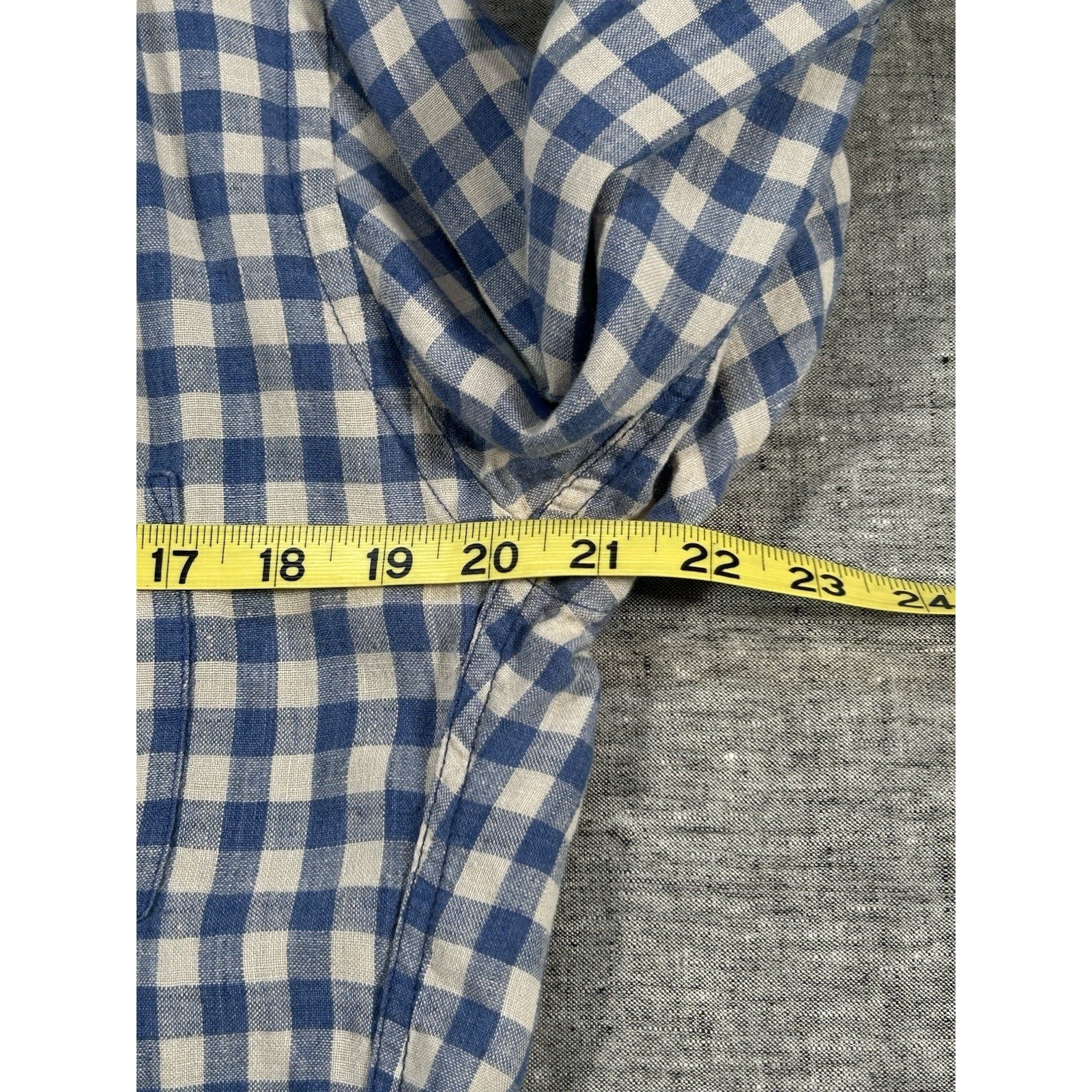 J Crew Baird McNutt Irish Linen Shirt Mens Large Plaid Classic Preppy Button-Up