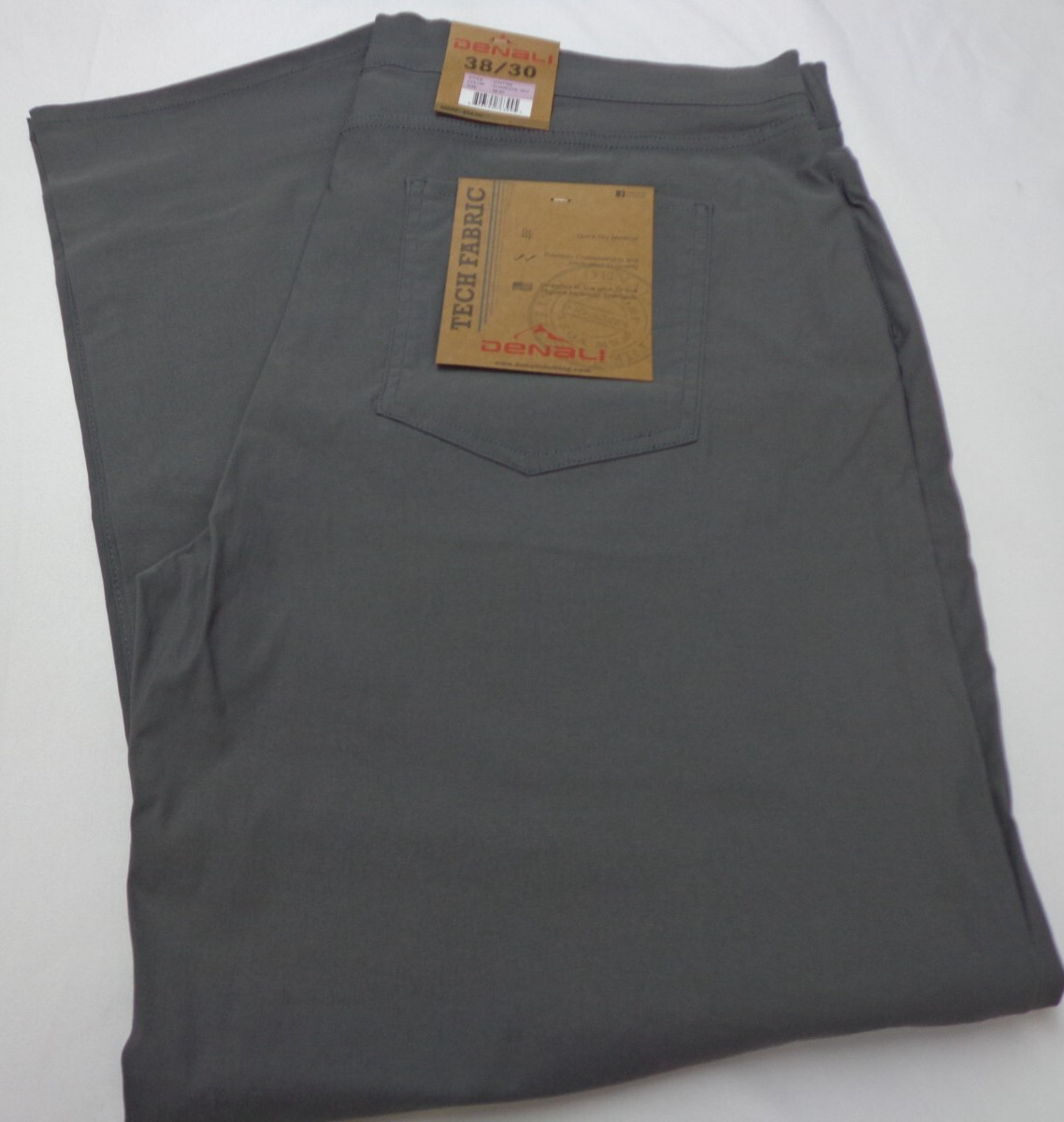 DENALI Charcoal Sky Gray Tech Fabric Stretch Pants NWT 38/30 MSRP $54