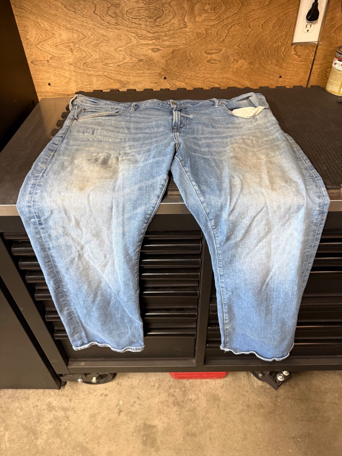 American Eagle Jeans Mens 42×32 Blue Original Boot Cut (Airflex Plus)