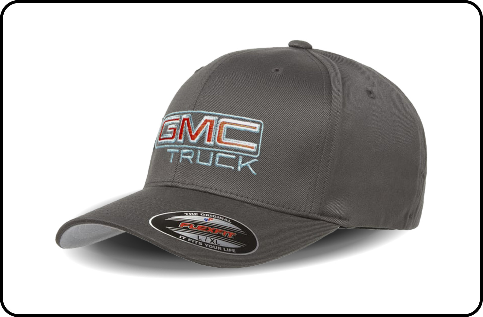 Retro Gmc/Truck Logo – Flexfit Embroidered Adult 6 Panel Cap/Hat – S/M & L/XL