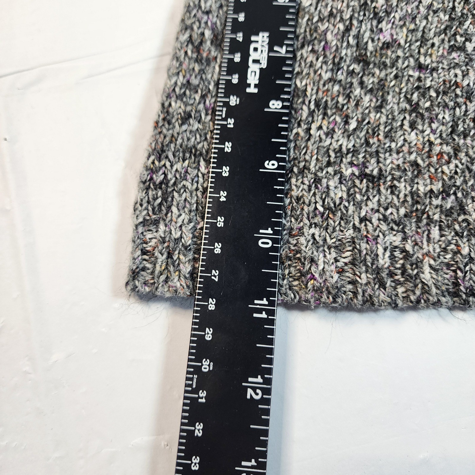 Womens Knit Cardigan Sweater Vest Medium Gray Y2K Chunky Lagenlook Twee Coquette